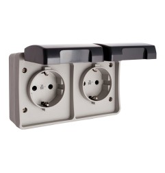 Base doble t/tl estanca 16 a 250 v ip44