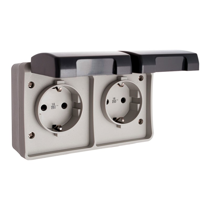 Base doble t/tl estanca 16 a 250 v ip44