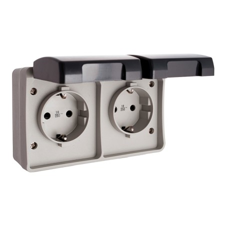 Base doble t/tl estanca 16 a 250 v ip44