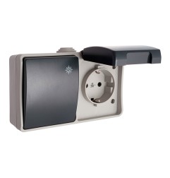 Conmutador + base t/tl 16 a 250 v ip44
