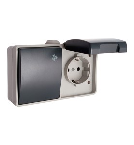 Conmutador + base t/tl 16 a 250 v ip44