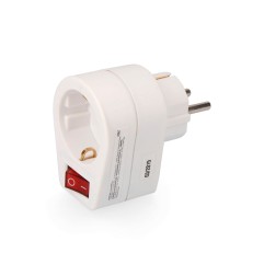 Clavija adaptadora con interruptor (retractilada) edm