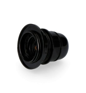 Portalamparas semiroscado e-27 homologado + arandela (retractilado) negro edm