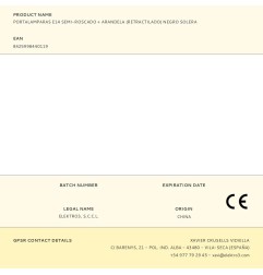 Portalamparas e14 semi-roscado + arandela (retractilado) negro solera