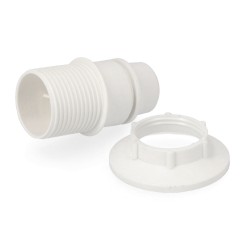 Portalamparas e-14 semi-roscado+ arandela retractilado blanco