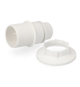 Portalamparas e-14 semi-roscado+ arandela retractilado blanco