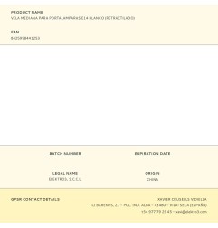 Vela mediana para portalamparas e14 blanco (retractilado)