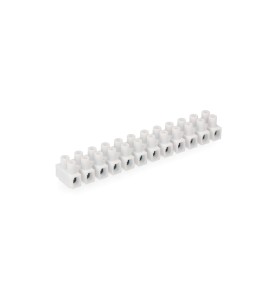 Regleta de conexion de 4 mm a 6 mm , 12 conectores, homologada, blanca (retractilada)