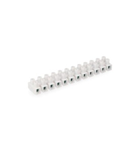 Regleta de conexion de 10 mm , 12 conectores, homologada, blanca (retractilada)