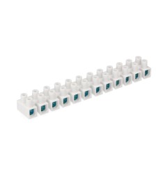 Regleta de conexion de 16 mm , 12 conectores, homologada, blanca (retractilada)