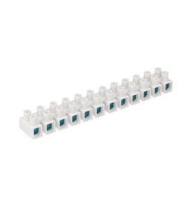 Regleta de conexion de 16 mm , 12 conectores, homologada, blanca (retractilada)