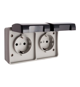 Base fija estanca doble t/tl 16 a 250 v ip44