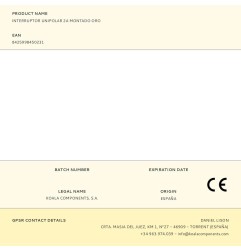 Interruptor unipolar 2a montado oro