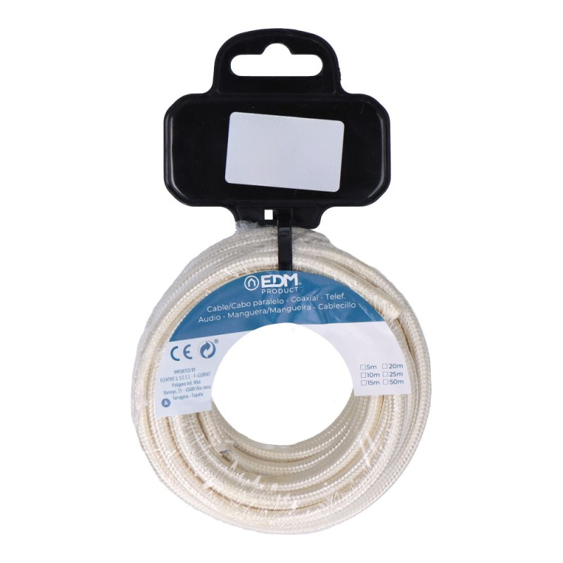 Carrete cable cordón tubular h03vv-f 2 x 0,75 mm² beige, 25 m