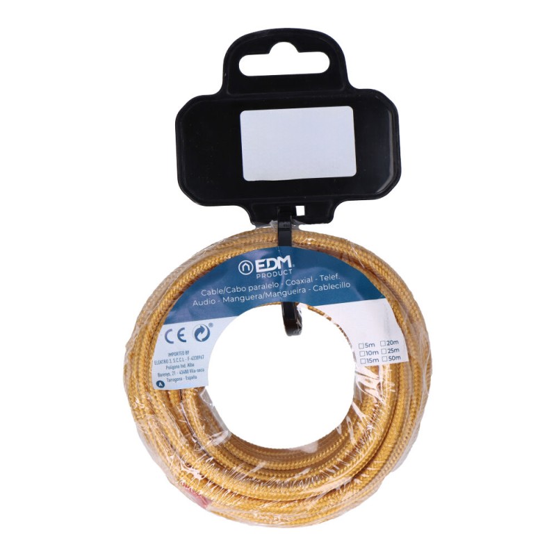 Carrete cable cordón tubular h03vv-f 2 x 0,75 mm² oro, 25 m
