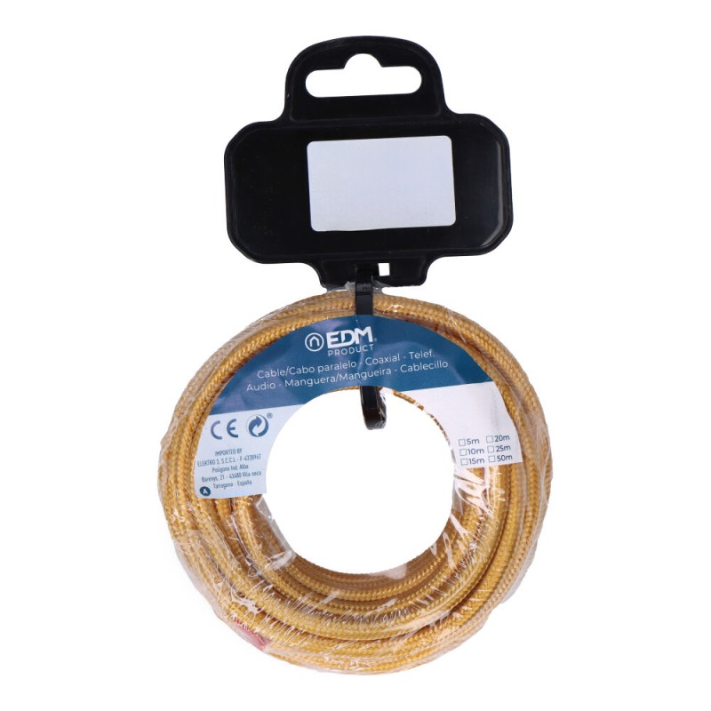 Carrete cable cordón tubular h03vv-f 2 x 0,75 mm² oro oscuro, 25 m