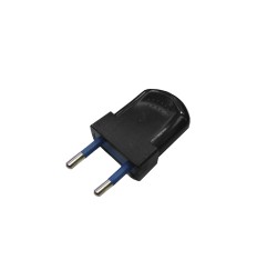 Pack 2 unidades clavija europea negra bipolar 10a 4mm 250v
