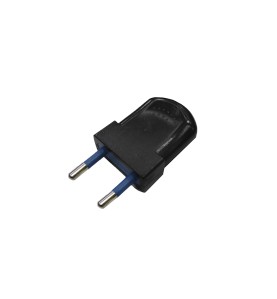 Pack 2 unidades clavija europea negra bipolar 10a 4mm 250v
