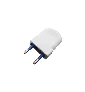 Pack 2 unidades clavija europea blanca bipolar 10a 4mm 250v