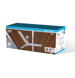 Ventilador de techo modelo industrial. color blanco. potencia: 60w aspas: ø140cm con controlador de pared edm