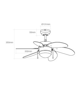 Ventilador de techo modelo aral. color wengue/niquel satinado. potencia: 50w aspas: ø76cm edm