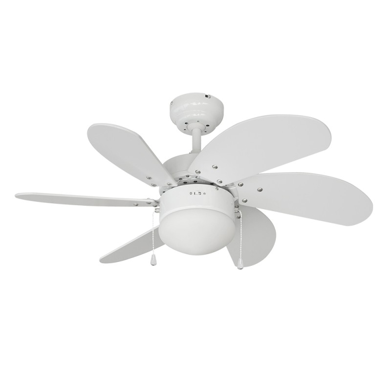 Ventilador de techo modelo aral. color blanco. potencia: 50 w aspas: ø76cm