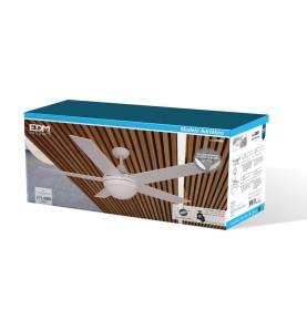 Ventilador de techo modelo adriatico. color blanco. potencia: 60w aspas: ø132cm con mando a distancia edm
