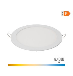 Downlight led empotrable redondo 20 w luz fria 6400 k 1500 lm blanco ø22,5 cm