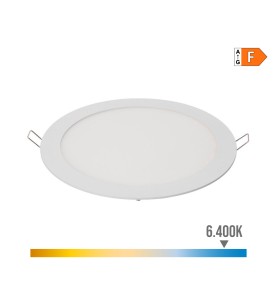 Downlight led empotrable redondo 20 w luz fria 6400 k 1500 lm blanco ø22,5 cm