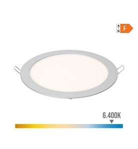 Downlight led empotrable redondo 20 w luz fria 6400 k 1500 lm cromado ø22,5 cm