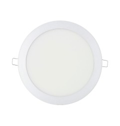 Downlight led empotrable redondo 20 w luz fria 6400 k 1500 lm cromado ø22,5 cm