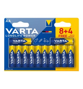 Pila alkalina longlife power aa - lr06 (blister 8+4 uds) ø14,5 x 50,5 mm