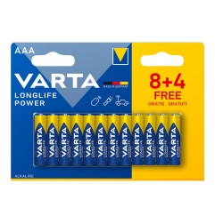 Pila alkalina longlife power aaa - lr03 (blister 8+4 uds) ø10,5x44,5mm