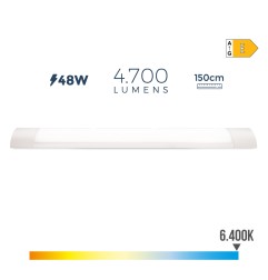 Regleta led 48 w 6500 k luz fria 4700 lm 150 x 3,5 x 12 cm