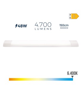 Regleta led 48 w 6500 k luz fria 4700 lm 150 x 3,5 x 12 cm