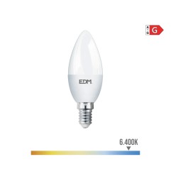 Bombilla vela led e14 5 w 400 lm 6400 k luz fria ø3,5 x 10 cm