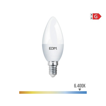 Bombilla vela led e14 5 w 400 lm 6400 k luz fria ø3,5 x 10 cm