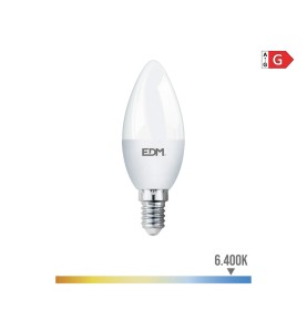 Bombilla vela led e14 5 w 400 lm 6400 k luz fria ø3,5 x 10 cm