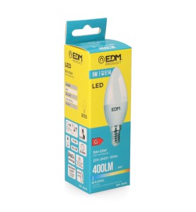 Bombilla vela led e14 5 w 400 lm 6400 k luz fria ø3,5 x 10 cm