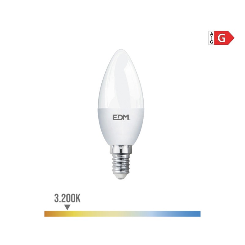 Bombilla vela led e14 5 w 400 lm 3200 k luz calida ø3,5 x 10 cm