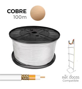 Cable coaxial apantallado rg6 cobre 100% euro/m