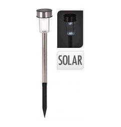 Estaca solar 36cm inox mod. cilindro euro/u