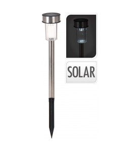 Estaca solar 36cm inox mod. cilindro euro/u