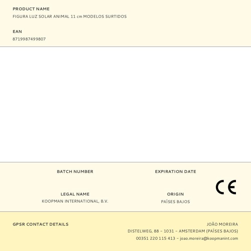 Figura luz solar animal 11 cm modelos surtidos