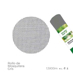 Rollo de mosquitera de color gris 1,50x30m