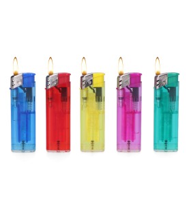 Encendedor colores surtidos transparente recargable e 8x2,5x1cm euro/u