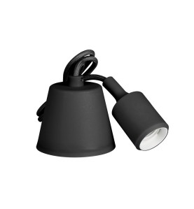 Lampara colgante de silicona e27 60 w color negro