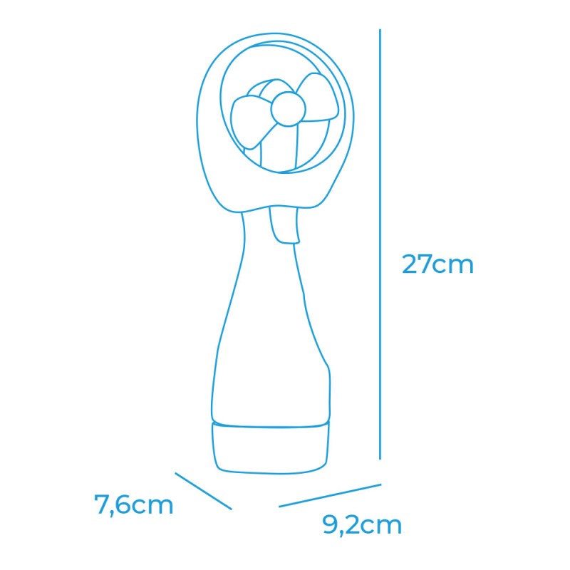 Ventilador pulverizador de agua 2 x aa (no incluidas), colores surtidos