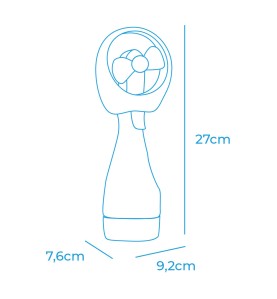 Ventilador pulverizador de agua 2 x aa (no incluidas), colores surtidos