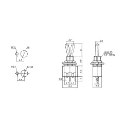 Conmutador unipolar on/on 3a 250v